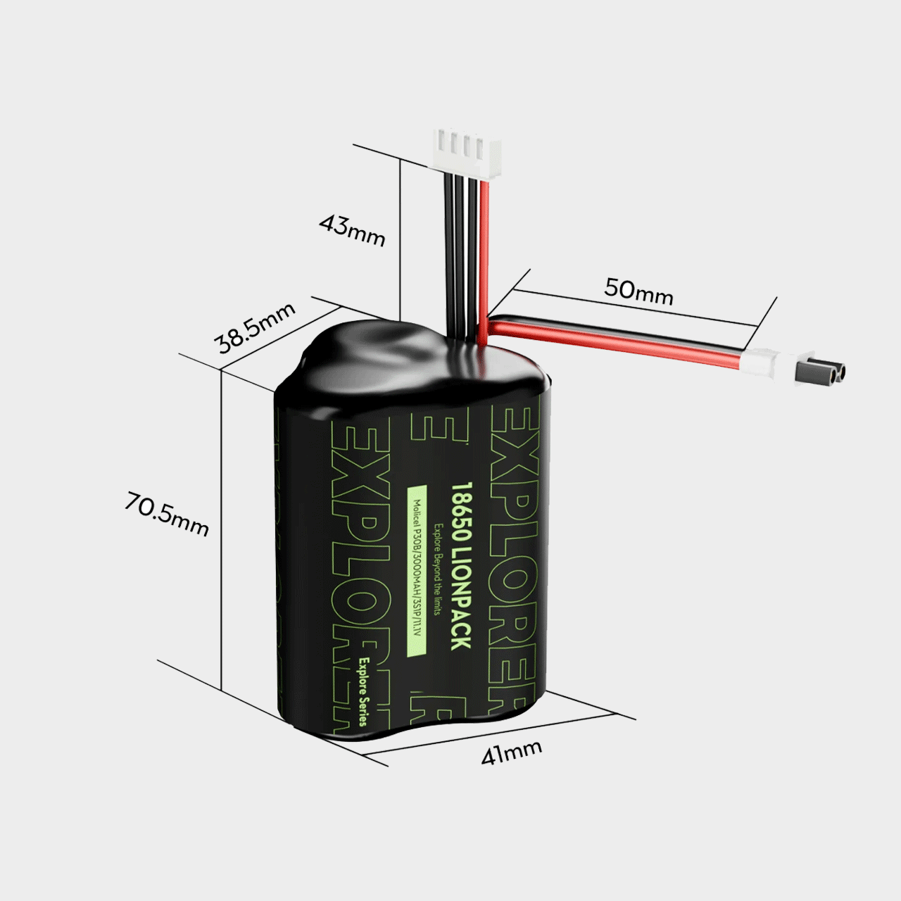 Explorer 3000mAh Lion pack Molicell P30B 18650 3S1P XT30UP